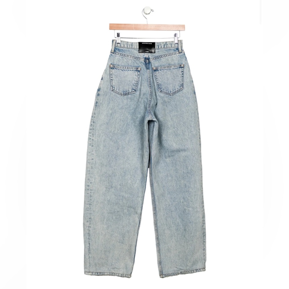 Alexander wang high rise light blue brace pleated jeans size 25 inseam 30